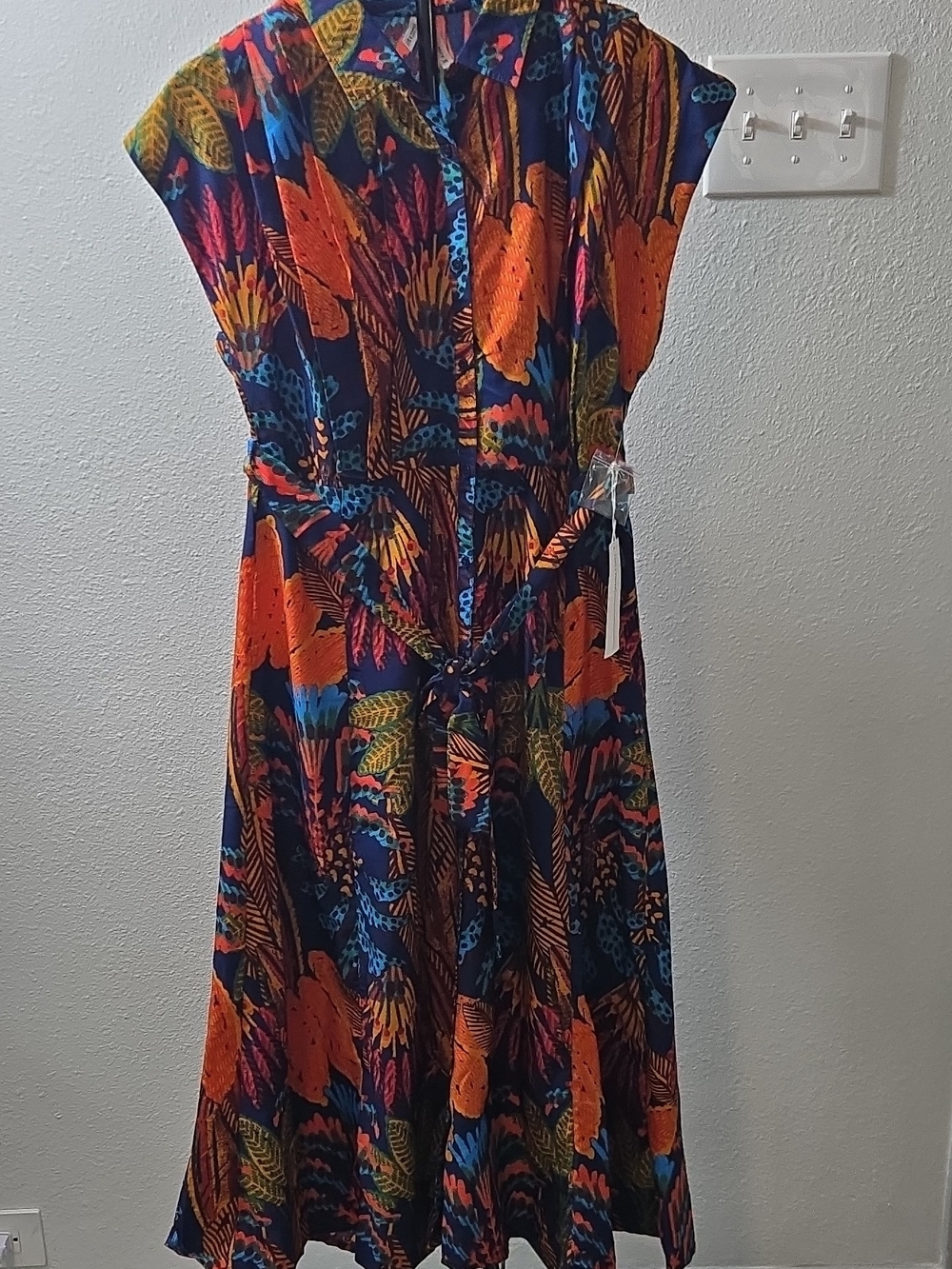 Live 4 Truth Navy Midi Dress with Orange & Blue Tropical Print
